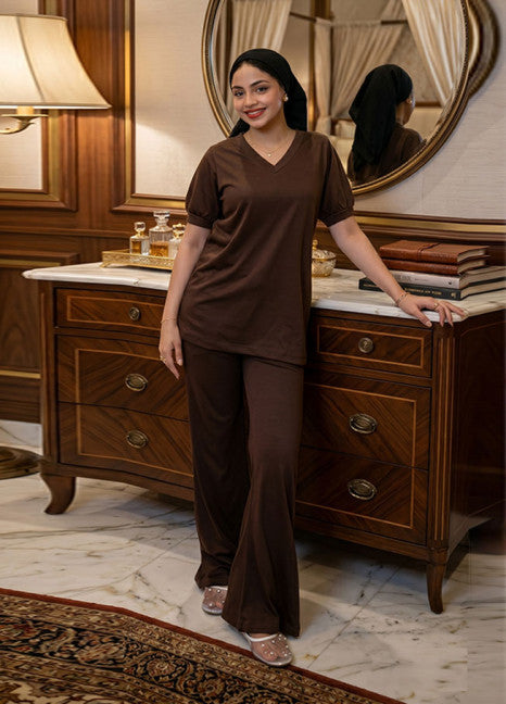 V-Neck Plazo Set