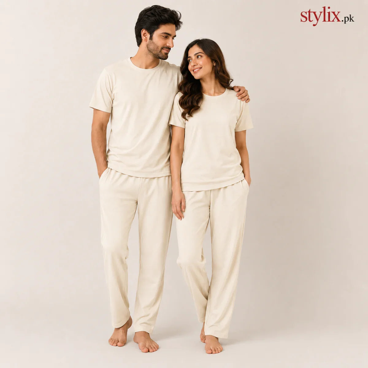 cream Pajama Set for Couples